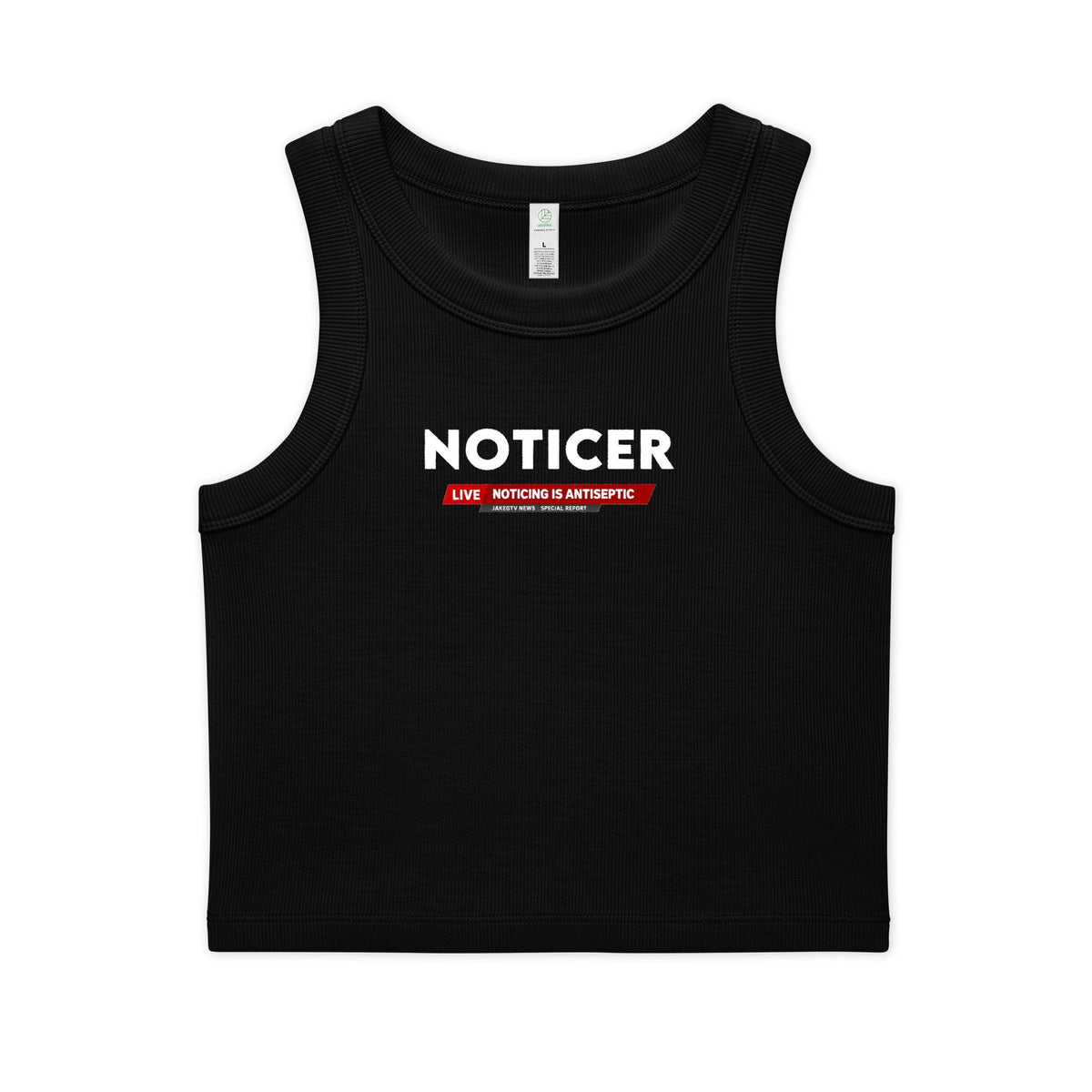 Noticer - Women's Organic Ribbed Cropped Tank