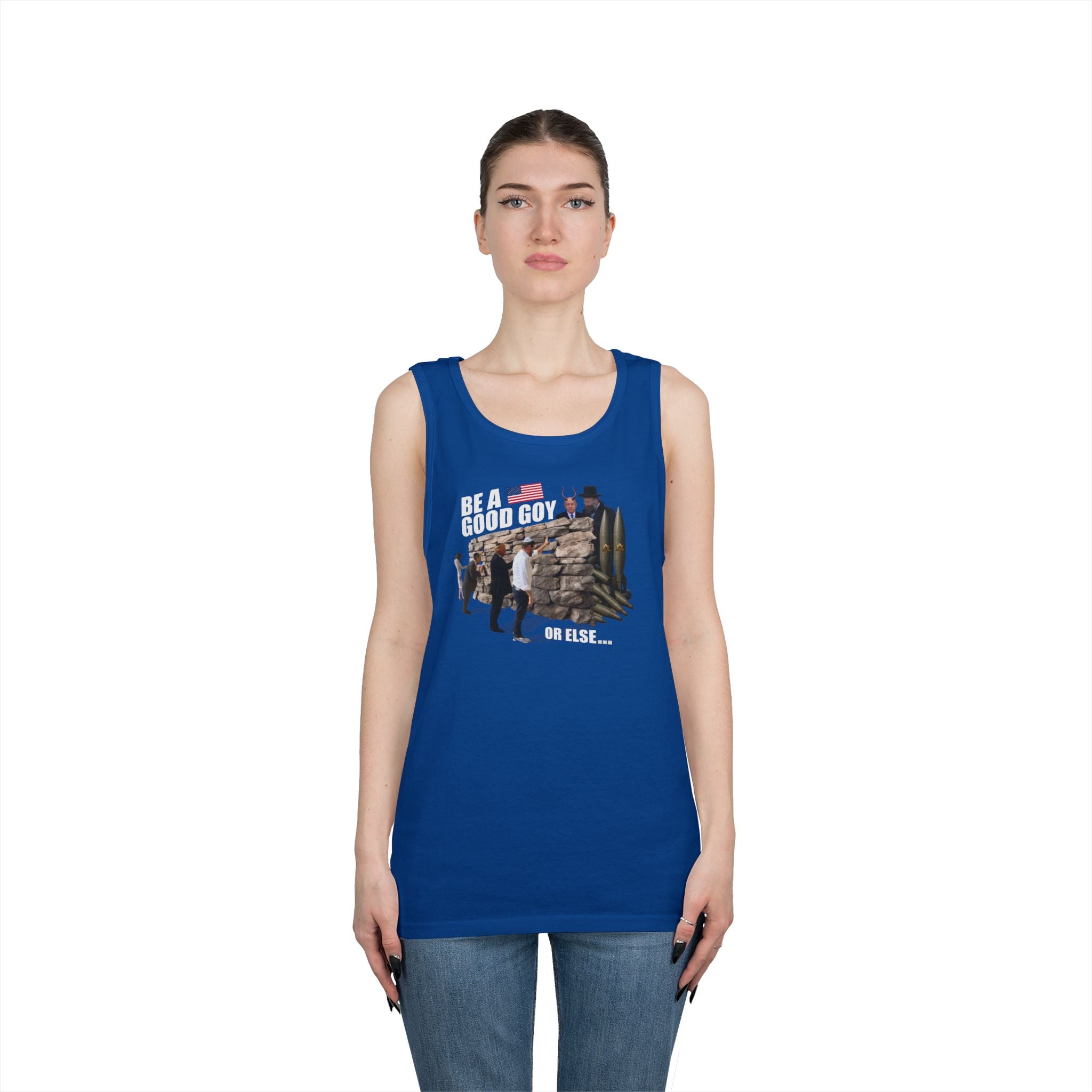Men's Softstyle Tank Top - "Be A Good Goy" #0001 - Casual Summer Shirt, Gym Graphic Tee, Gift for him, Beachwear, Humor Apparel