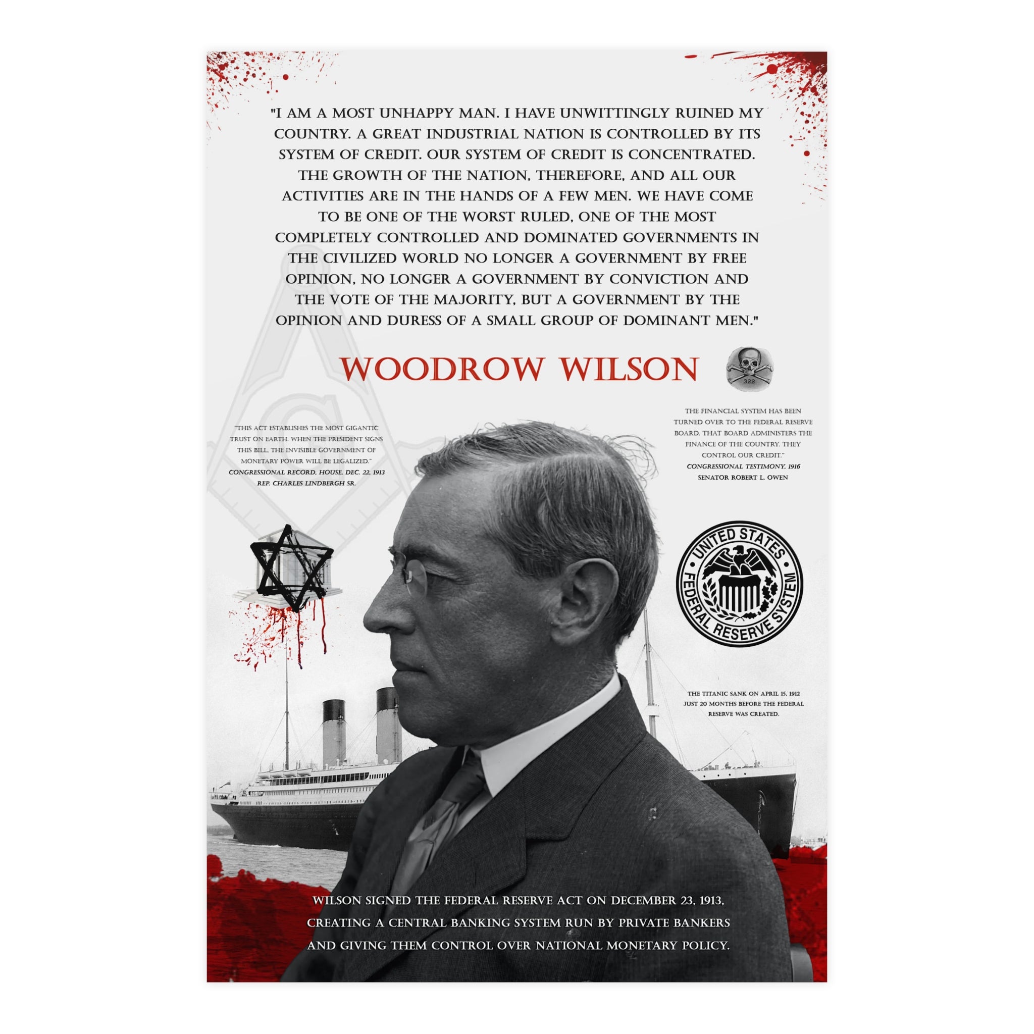 REAL HISTORY #0001 - Woodrow Wilson "Federal Reserve Regret", Federal Reserve, Real History Artwork
