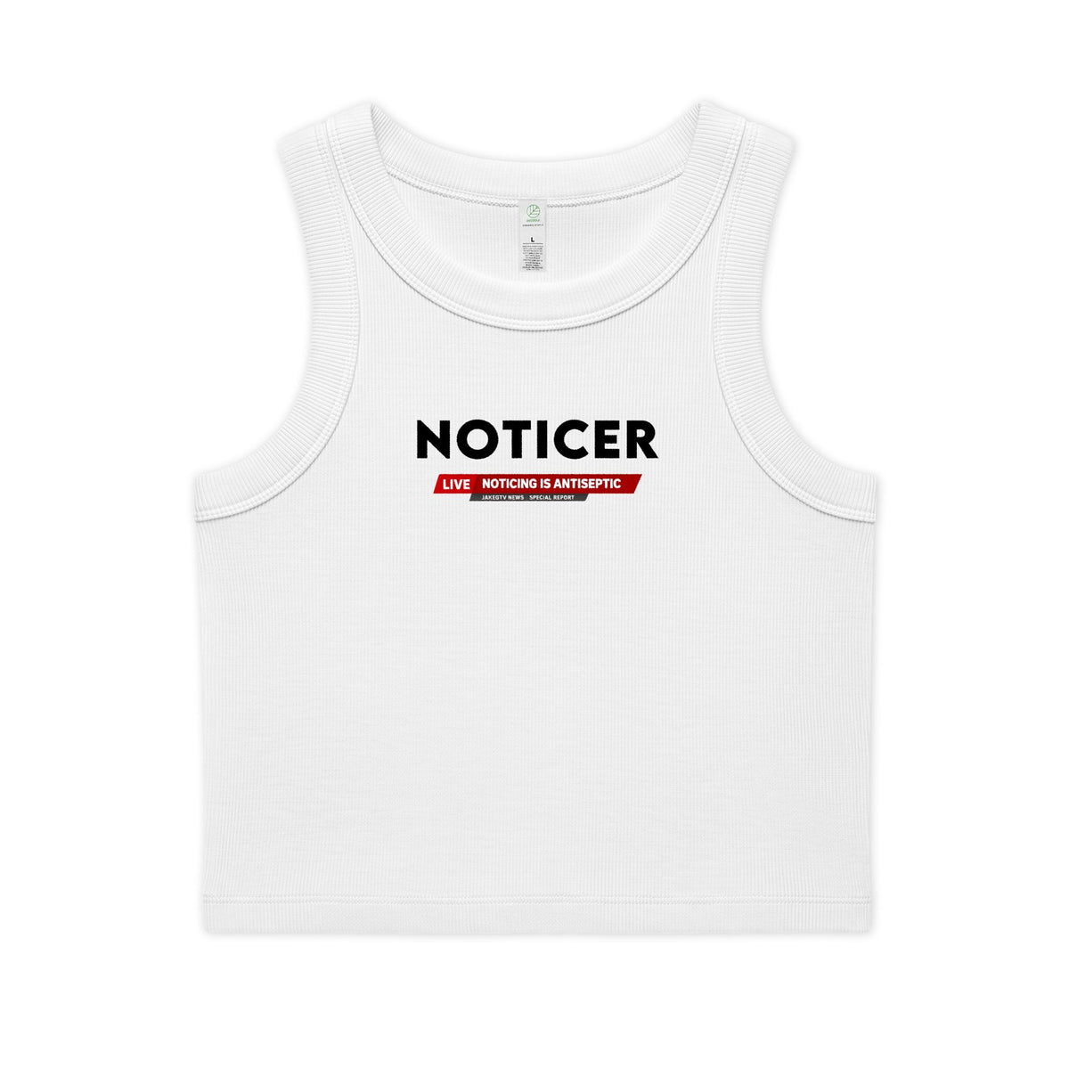 Noticer - Women's Organic Ribbed Cropped Tank