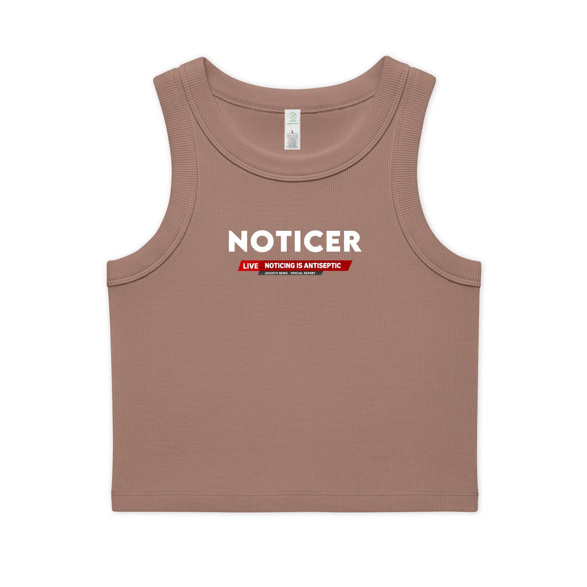 Noticer - Women's Organic Ribbed Cropped Tank