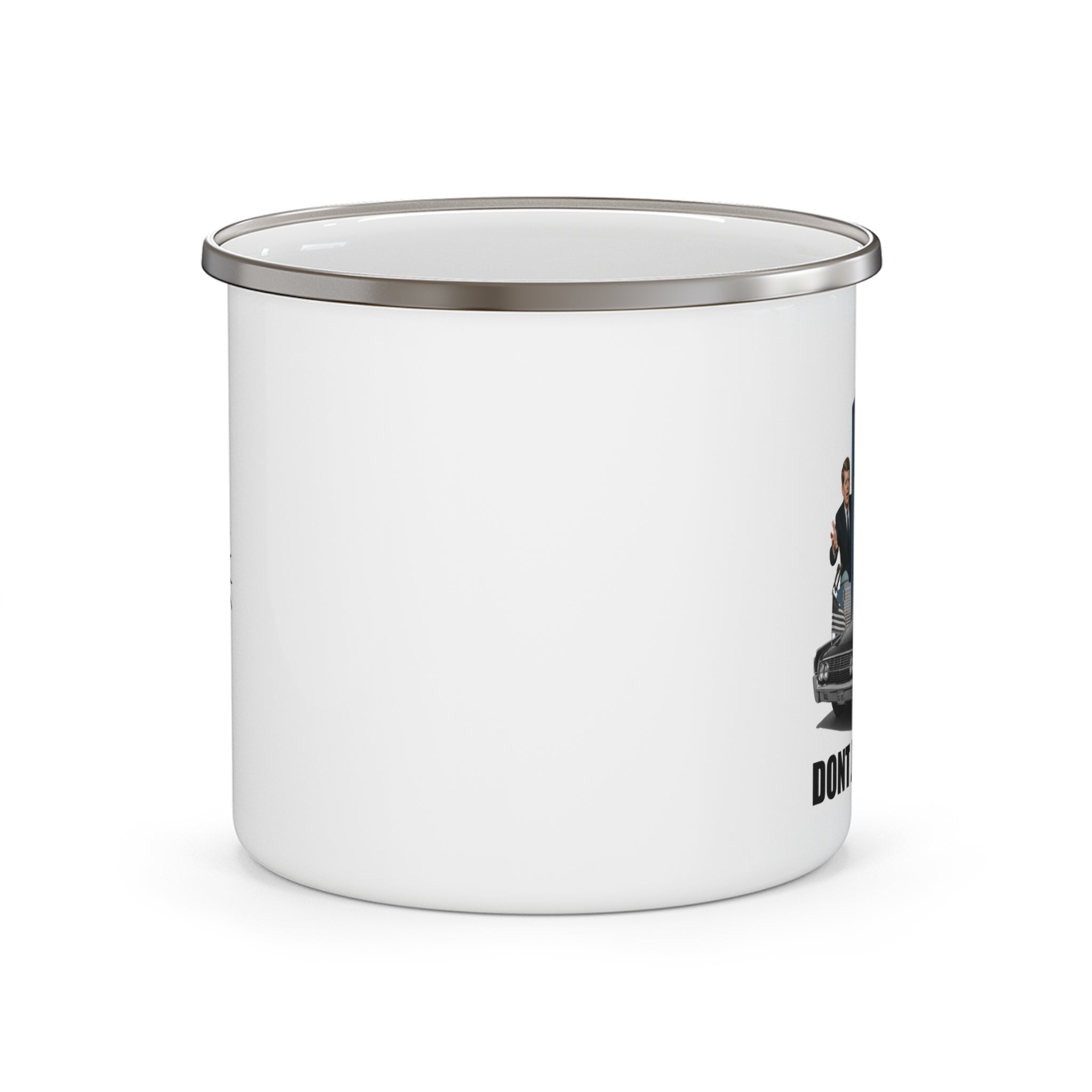 'DON'T JFK ME, BRO' Coffee Mug - John F. Kennedy Camping Enamel Cup - Stainless Steel