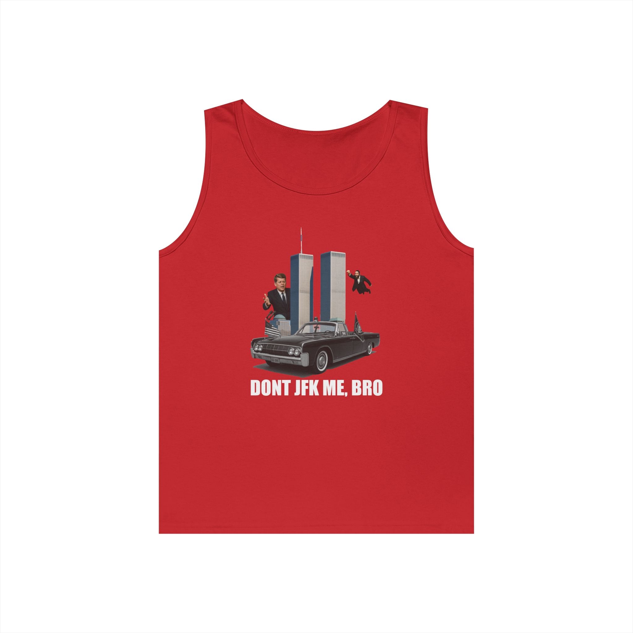 Men's Softstyle Tank Top - "DON'T JFK ME, BRO" - Casual Summer Graphic Tee for Him
