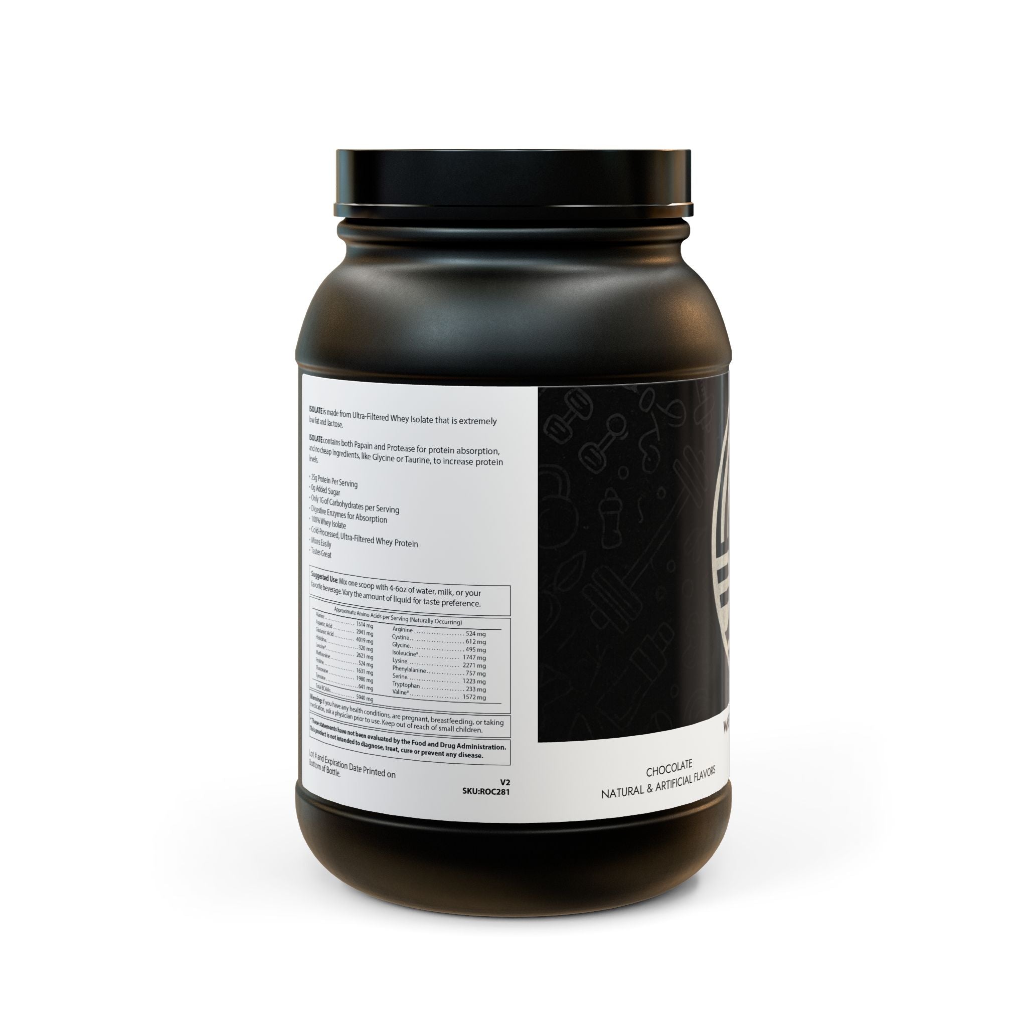 Whey Isolate Protein Powder (907g, 2lb) *GRAS-FED BULKING*