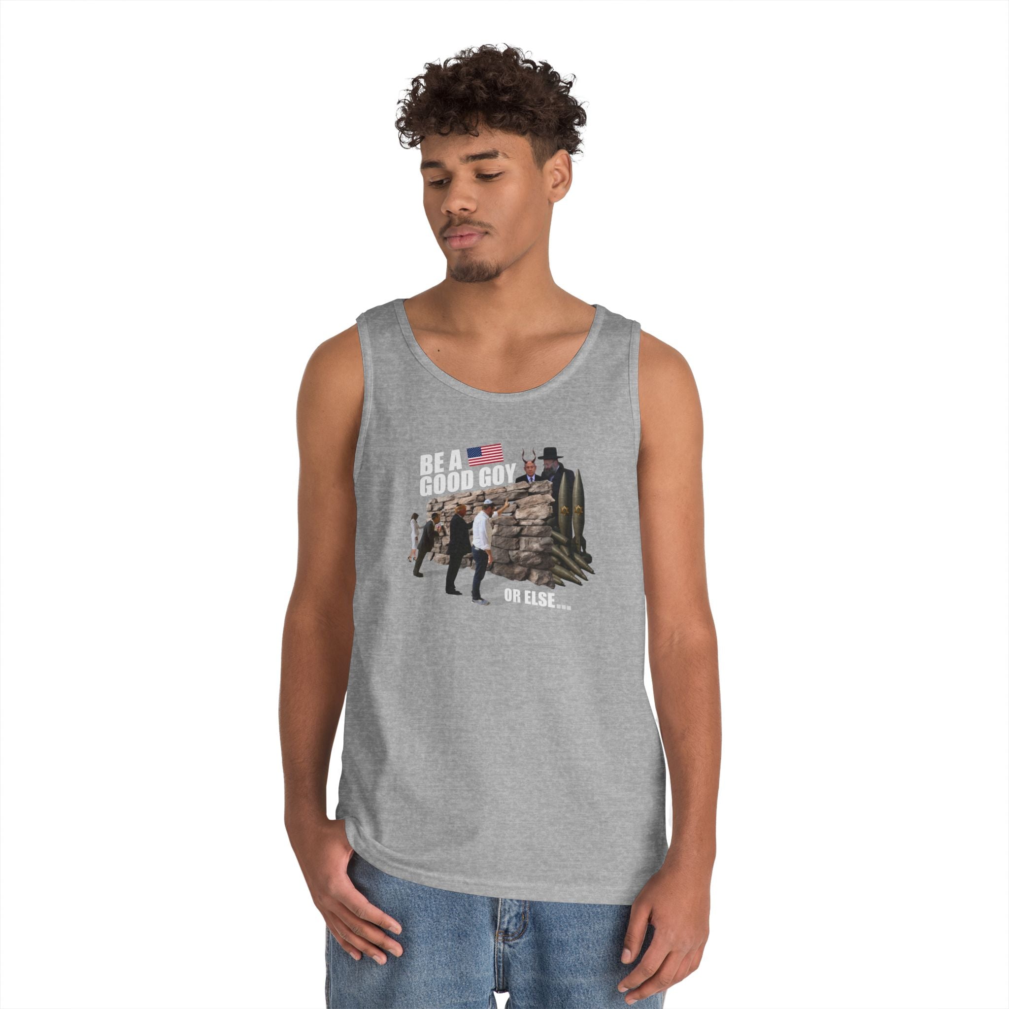 Men's Softstyle Tank Top - "Be A Good Goy" #0001 - Casual Summer Shirt, Gym Graphic Tee, Gift for him, Beachwear, Humor Apparel