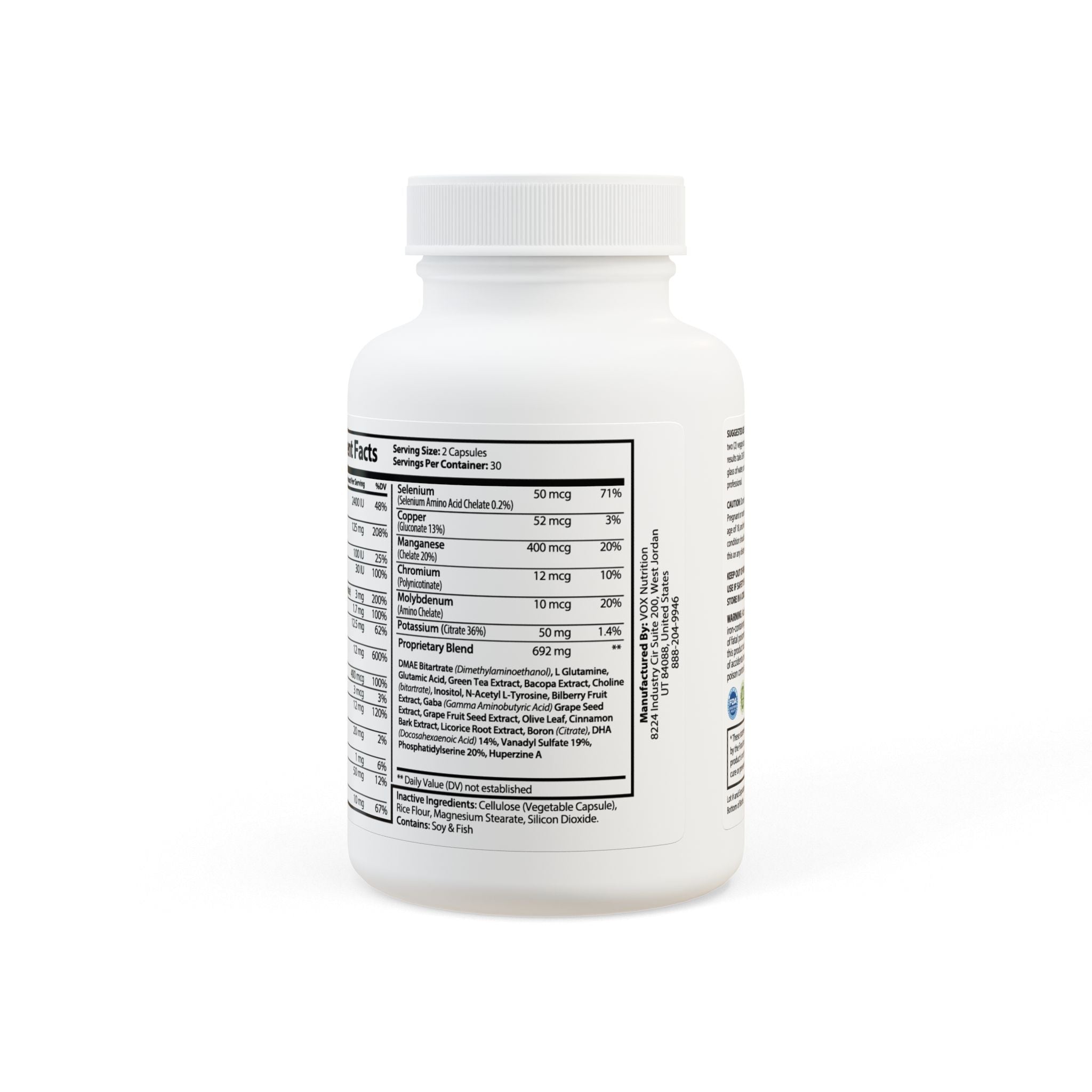 Brain Support Dopamine Nootropic (60 Capsules) *Choline, Bacopa, Tyrosine*