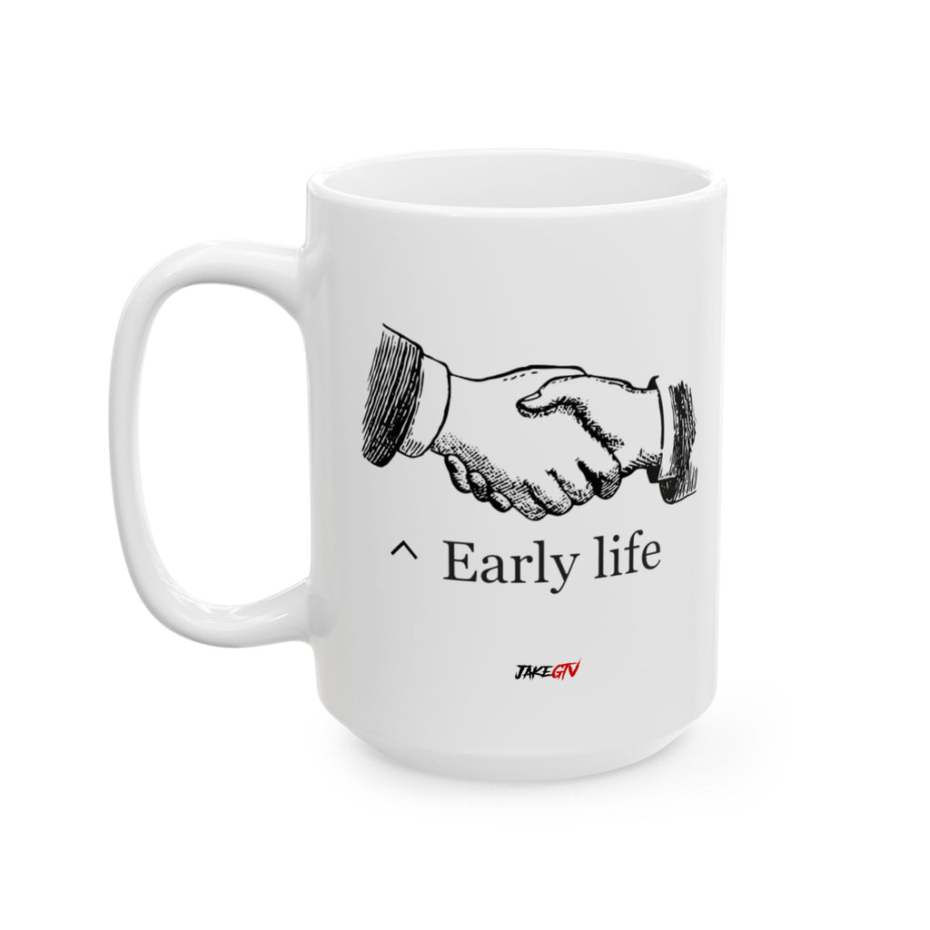 #0001 Noticer Mug - "Early Life" WikiPedia Ceramic Coffee Cup (11oz, 15oz)