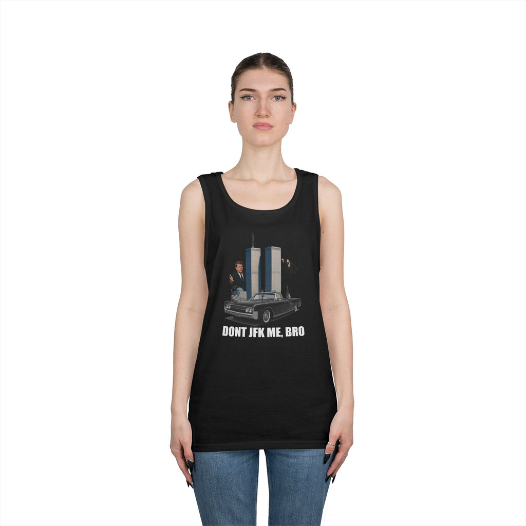 Men's Softstyle Tank Top - "DON'T JFK ME, BRO" - Casual Summer Graphic Tee for Him