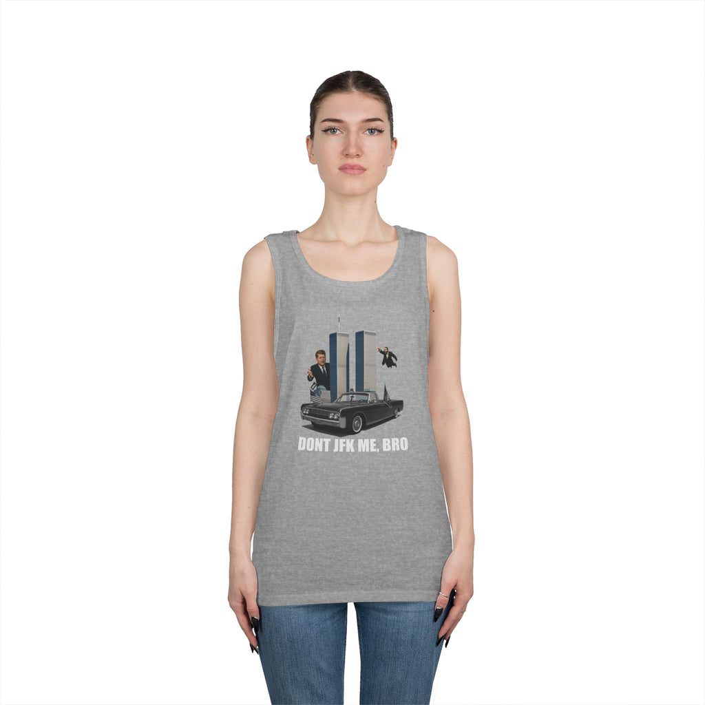 Men's Softstyle Tank Top - "DON'T JFK ME, BRO" - Casual Summer Graphic Tee for Him
