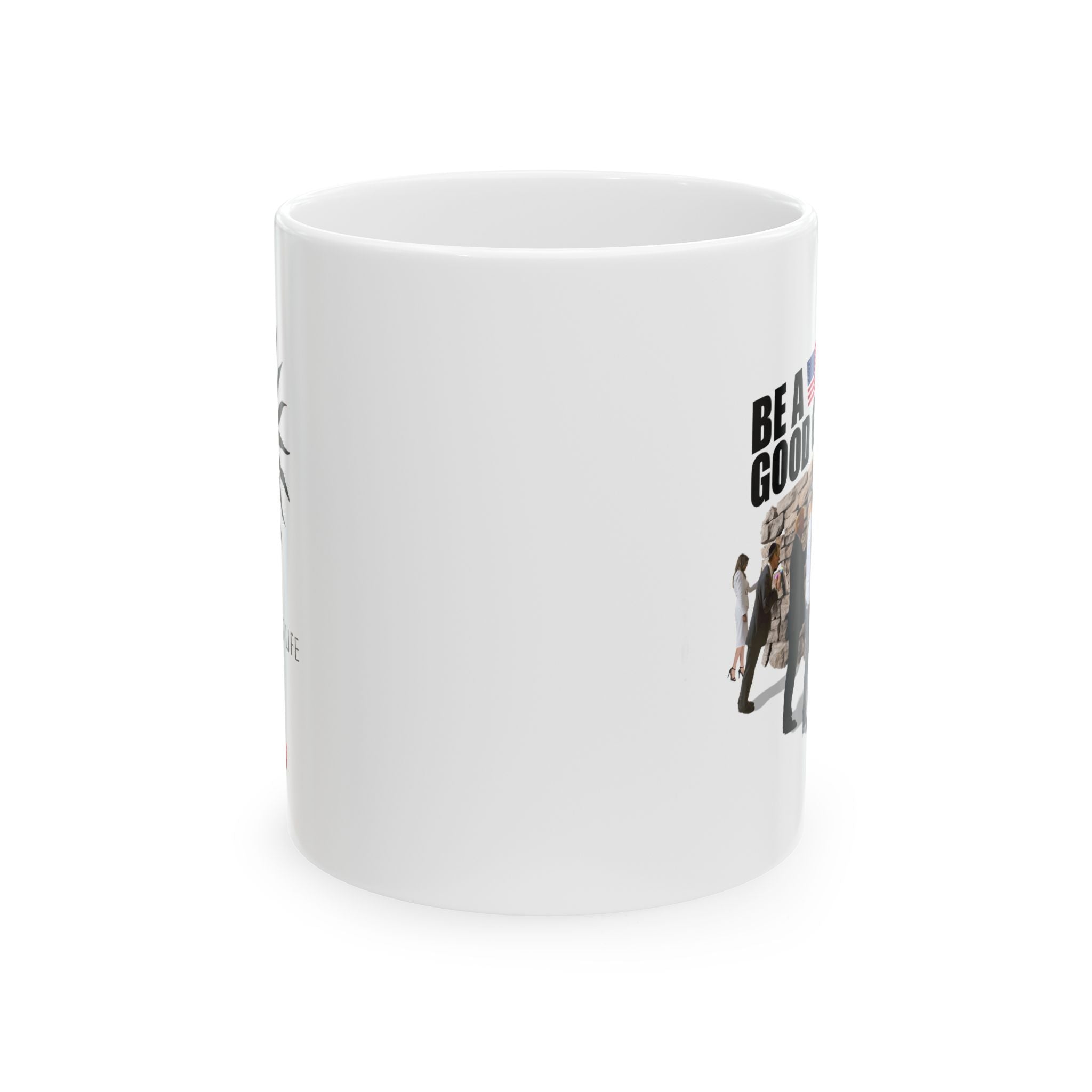 #0002 Noticer Mug - "Be A Good Goy Or Else" Humping Wall Ceramic Coffee Cup (11oz, 15oz)