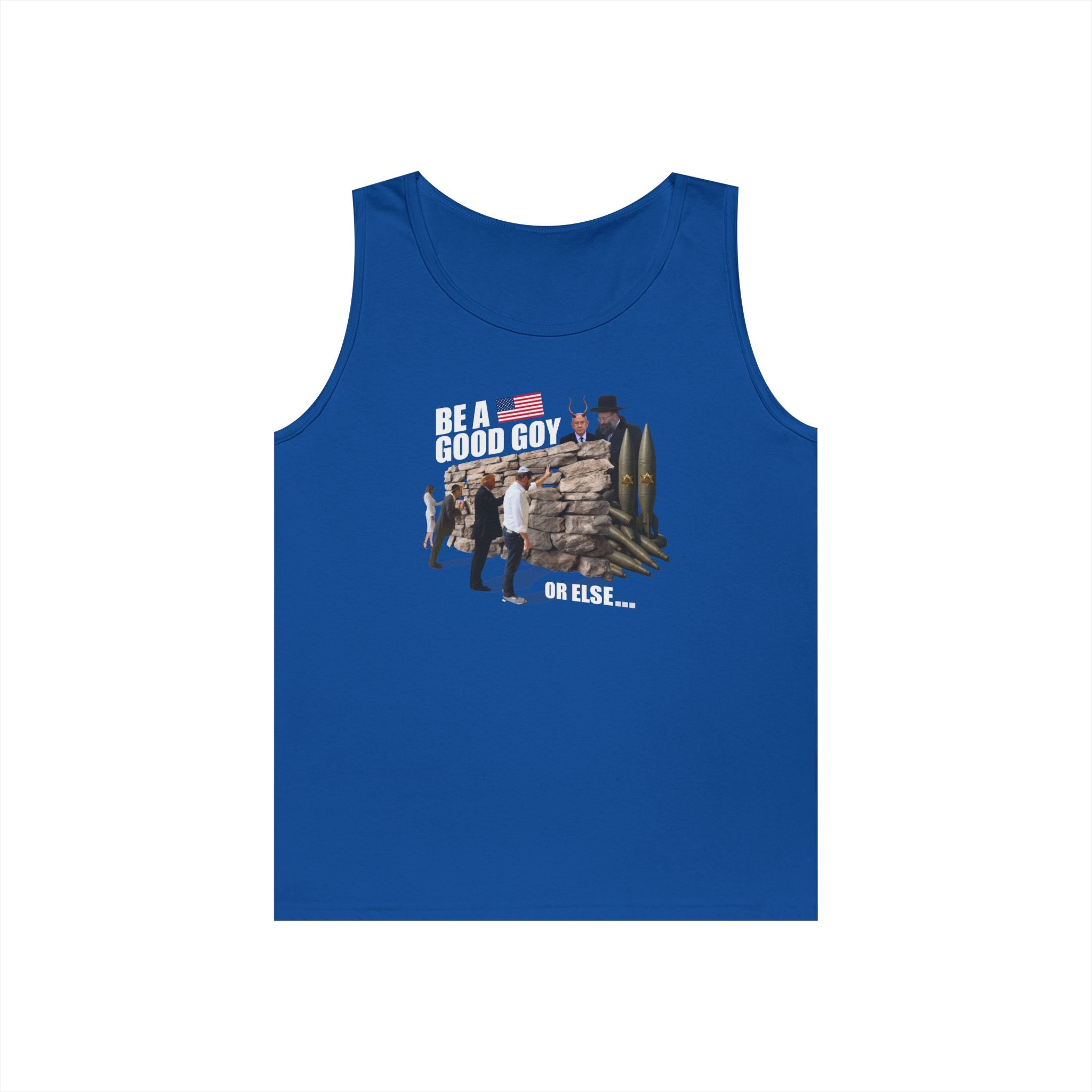 Men's Softstyle Tank Top - "Be A Good Goy" #0001 - Casual Summer Shirt, Gym Graphic Tee, Gift for him, Beachwear, Humor Apparel
