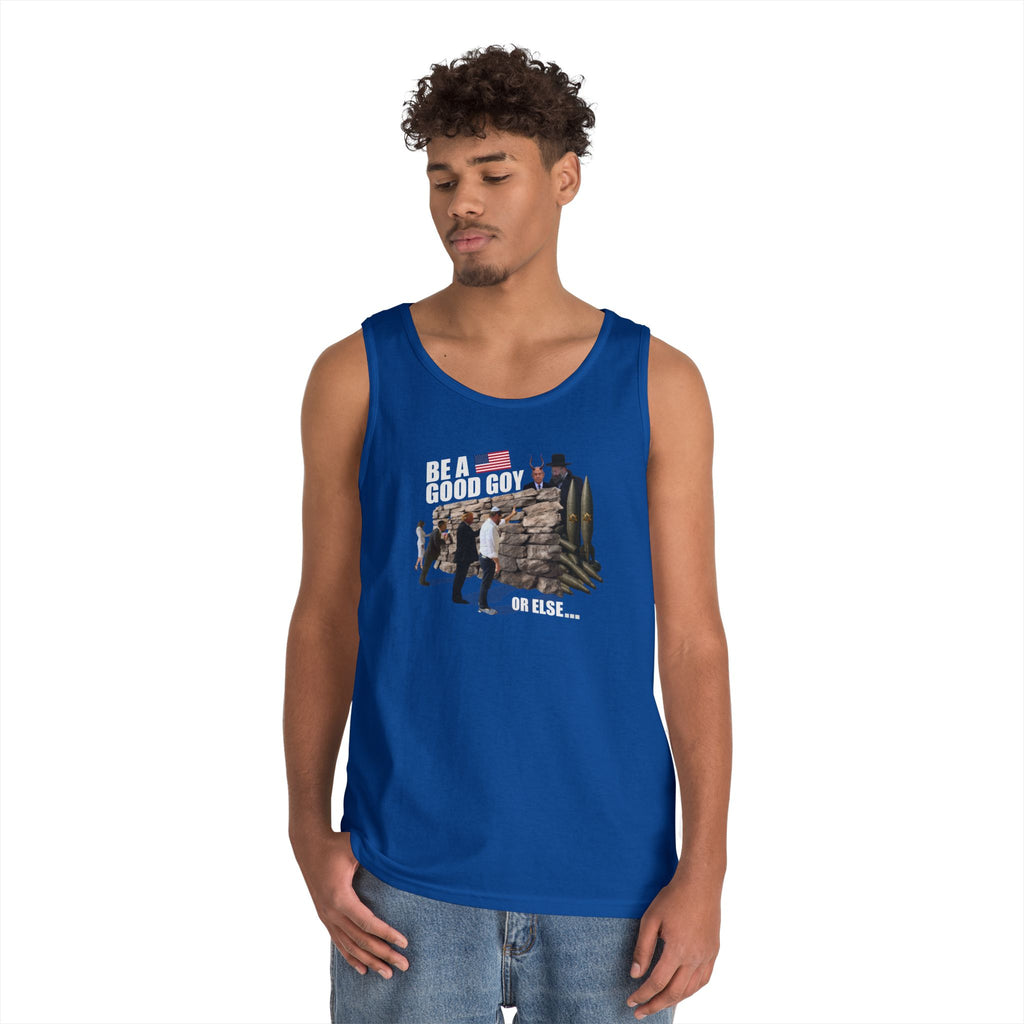 Men's Softstyle Tank Top - "Be A Good Goy" #0001 - Casual Summer Shirt, Gym Graphic Tee, Gift for him, Beachwear, Humor Apparel
