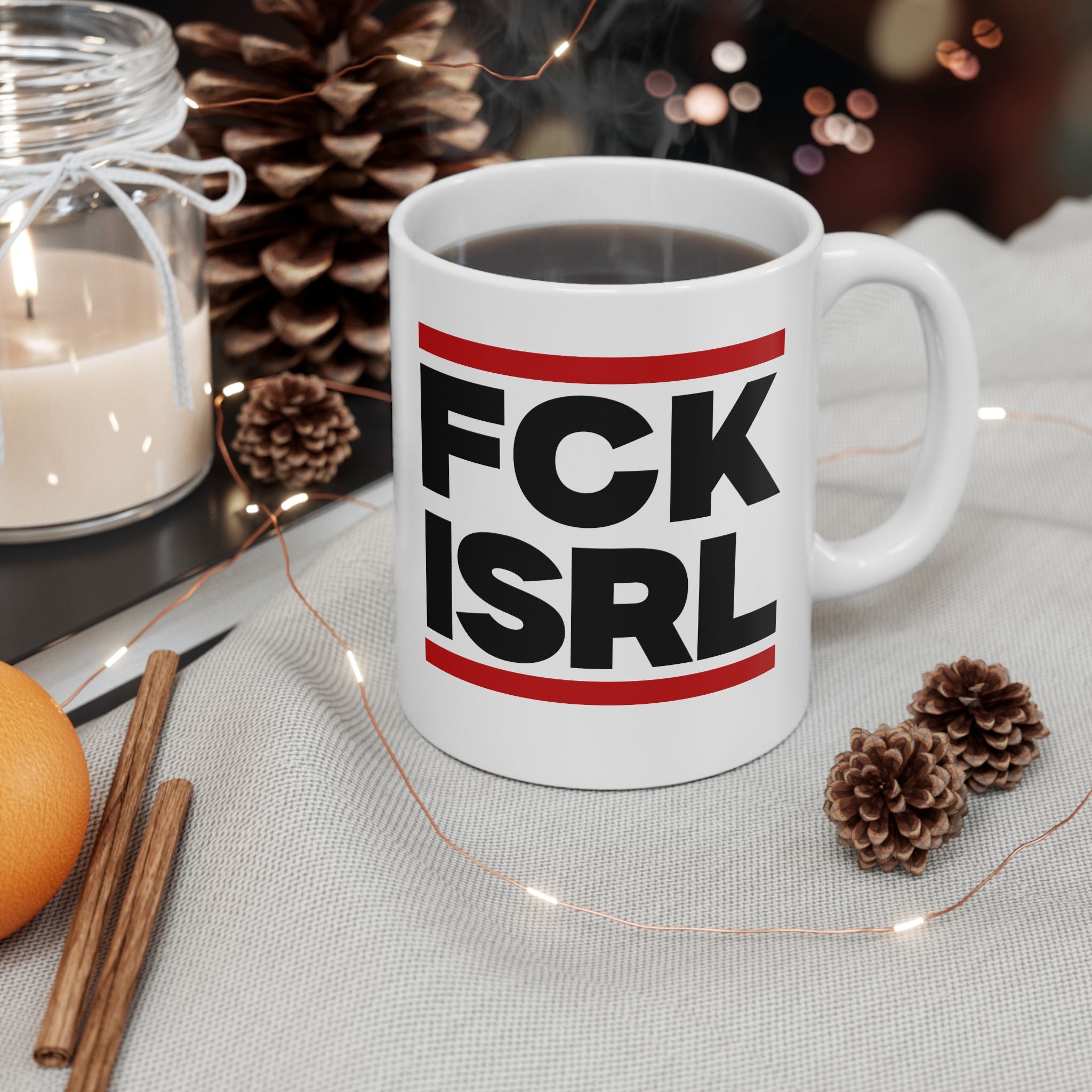 #0003 Noticer Mug - "Noticer" FCK ISRL Ceramic Coffee Cup (11oz, 15oz)