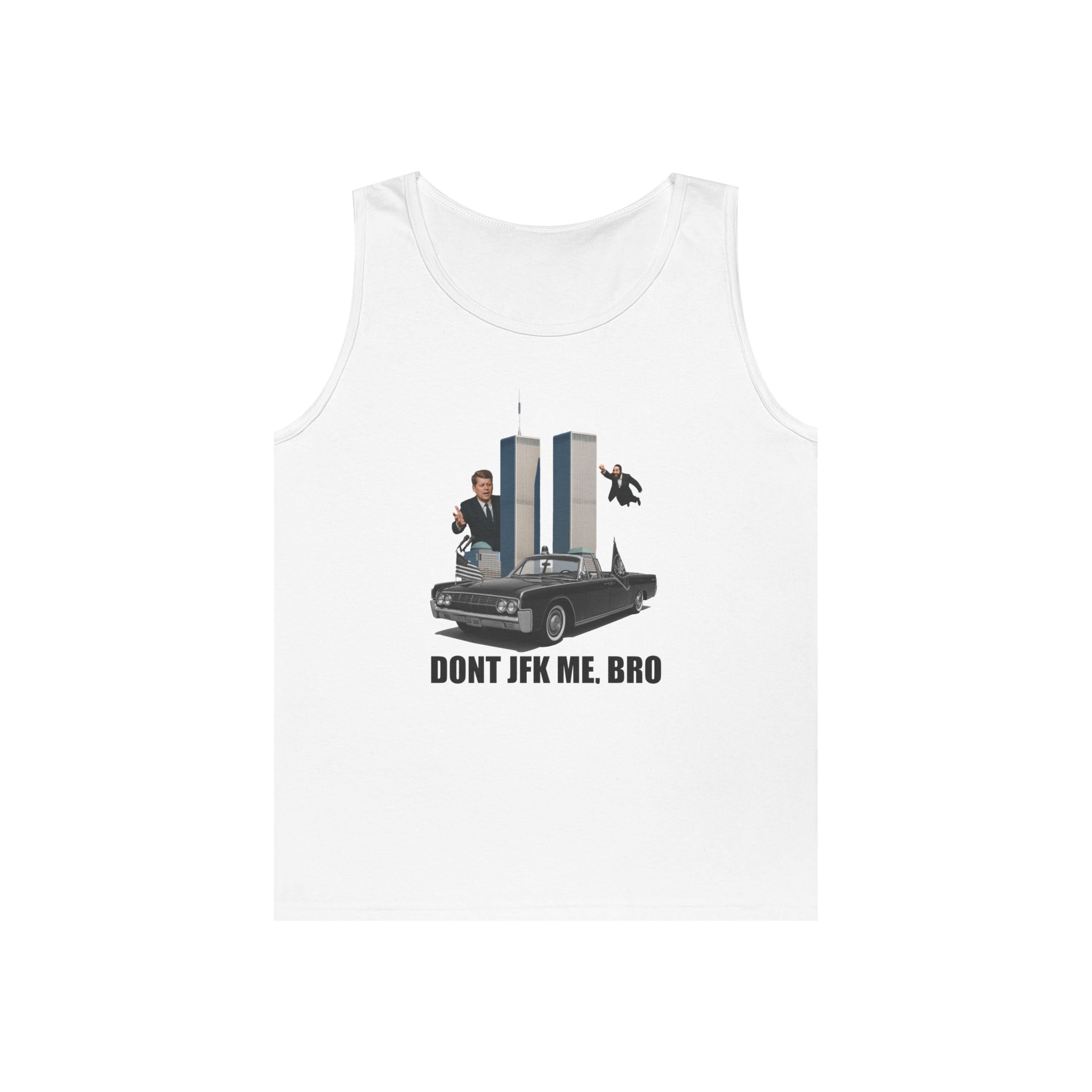Men's Softstyle Tank Top - "DON'T JFK ME, BRO" - Casual Summer Graphic Tee for Him
