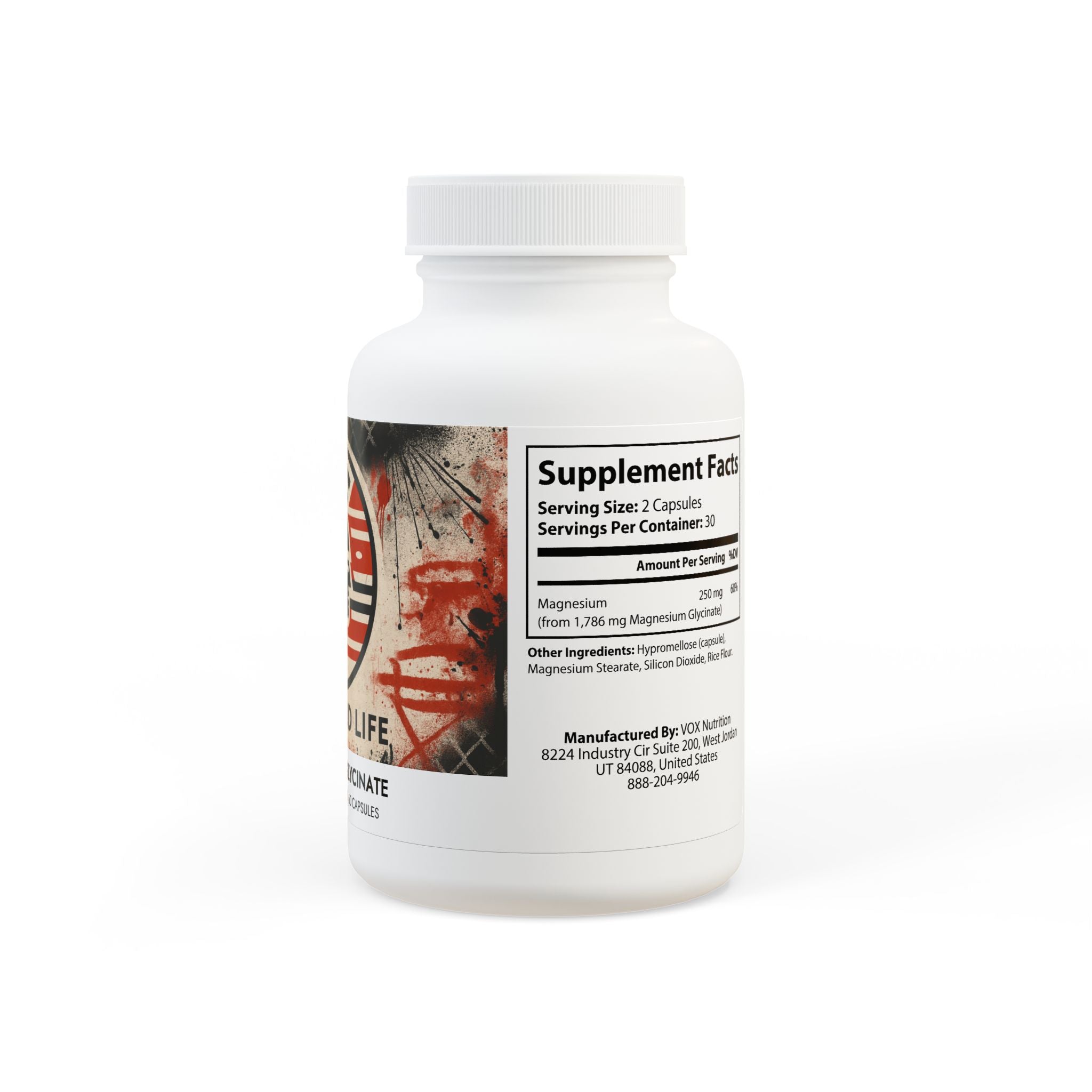 Magnesium Glycinate (High Absorption Rice Flour) Supplement (60 Capsules)