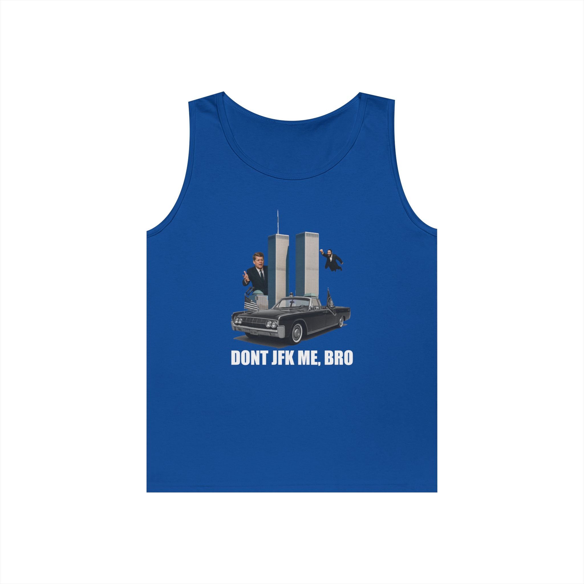 Men's Softstyle Tank Top - "DON'T JFK ME, BRO" - Casual Summer Graphic Tee for Him