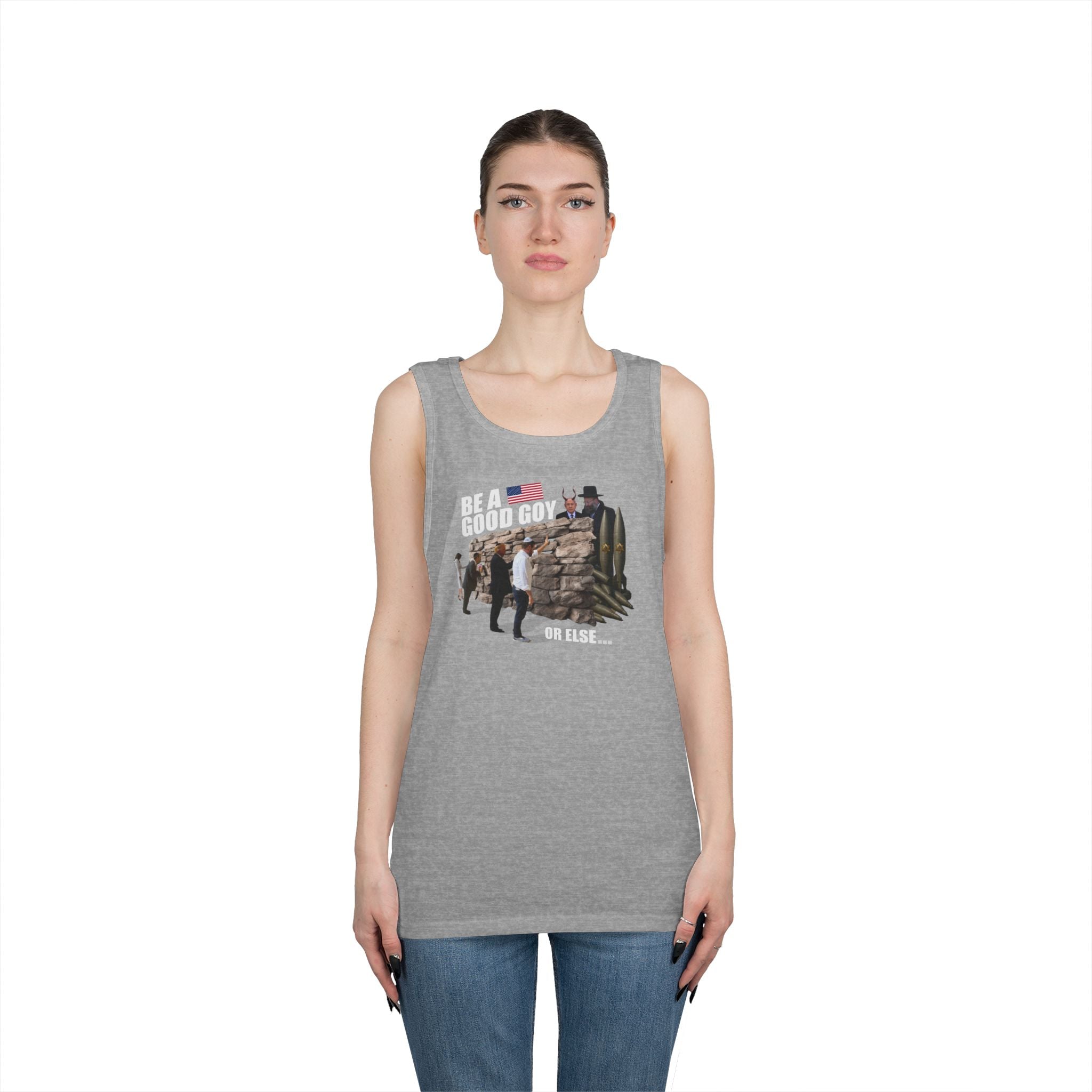 Men's Softstyle Tank Top - "Be A Good Goy" #0001 - Casual Summer Shirt, Gym Graphic Tee, Gift for him, Beachwear, Humor Apparel