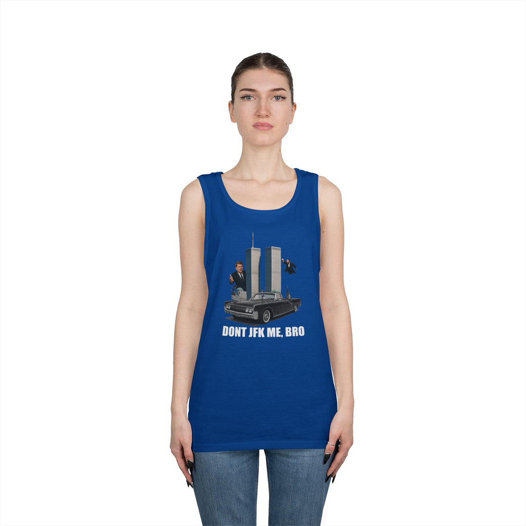 Men's Softstyle Tank Top - "DON'T JFK ME, BRO" - Casual Summer Graphic Tee for Him