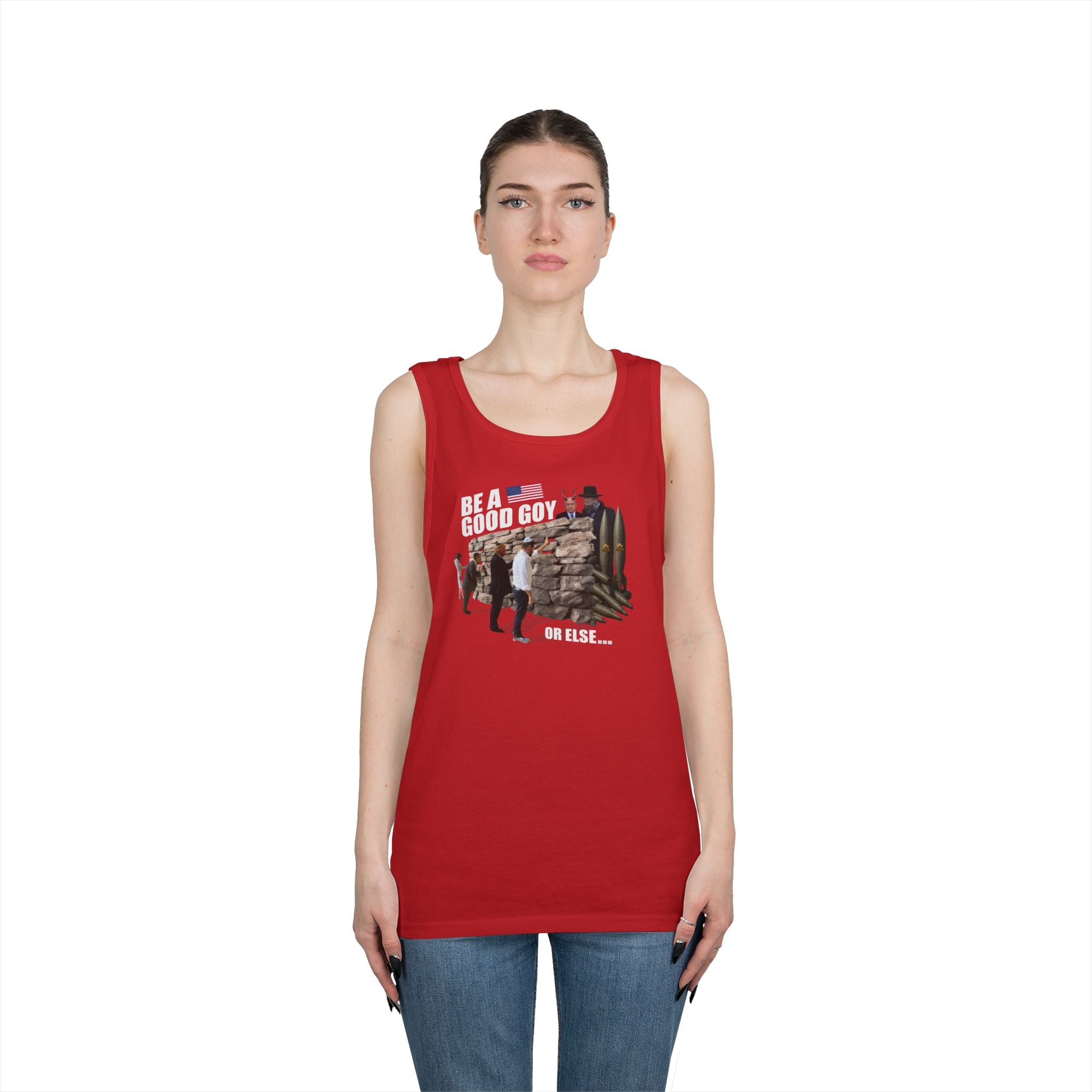 Men's Softstyle Tank Top - "Be A Good Goy" #0001 - Casual Summer Shirt, Gym Graphic Tee, Gift for him, Beachwear, Humor Apparel