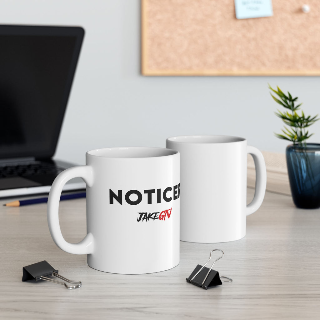 #0003 Noticer Mug - "Noticer" FCK ISRL Ceramic Coffee Cup (11oz, 15oz)