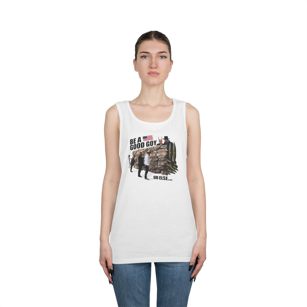 Men's Softstyle Tank Top - "Be A Good Goy" #0001 - Casual Summer Shirt, Gym Graphic Tee, Gift for him, Beachwear, Humor Apparel