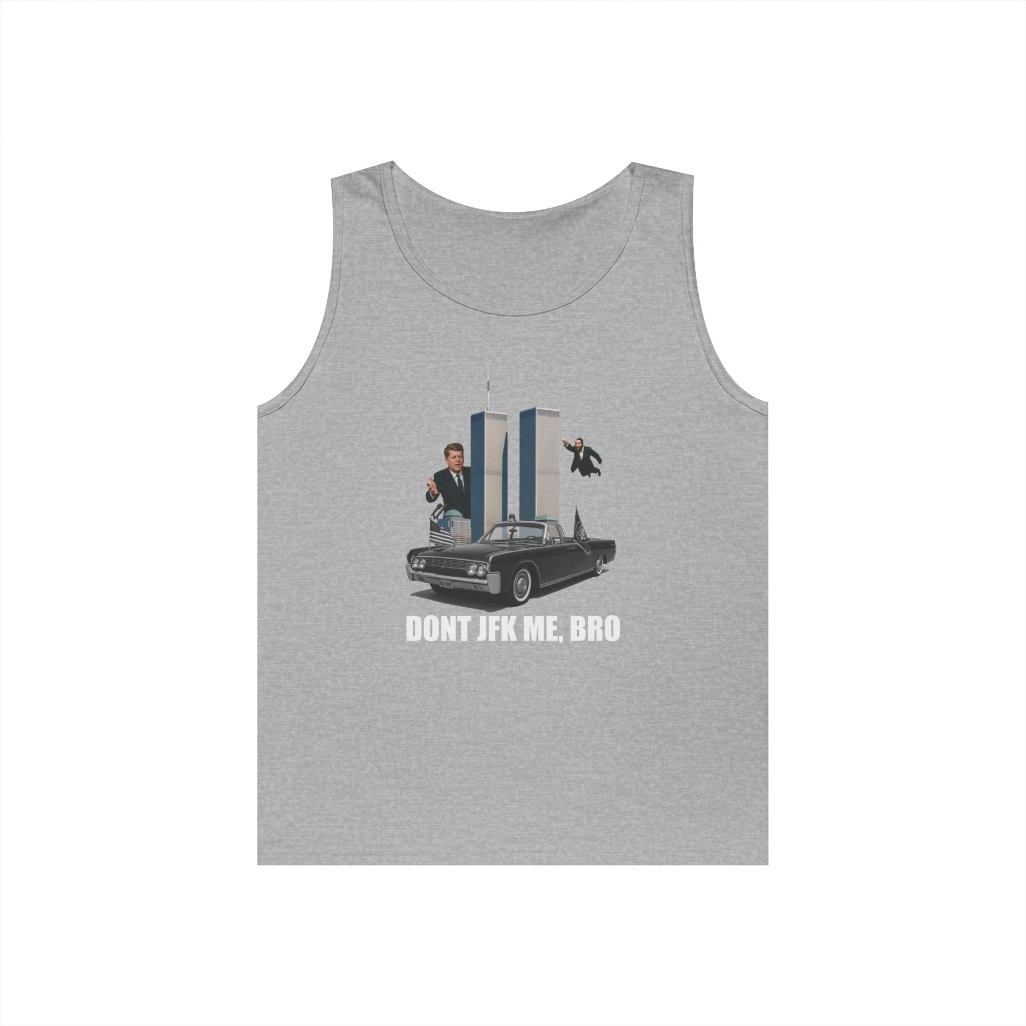 Men's Softstyle Tank Top - "DON'T JFK ME, BRO" - Casual Summer Graphic Tee for Him