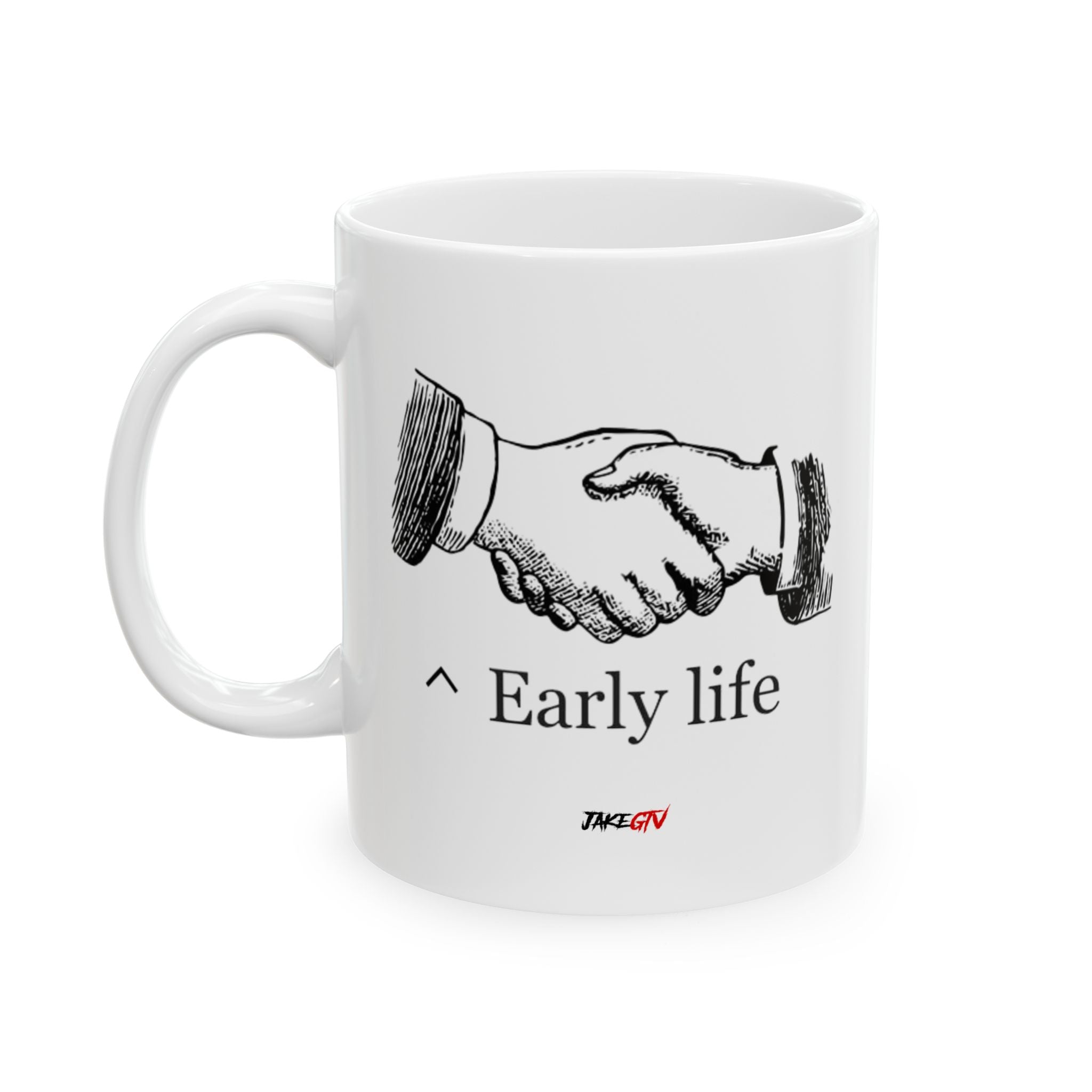 #0001 Noticer Mug - "Early Life" WikiPedia Ceramic Coffee Cup (11oz, 15oz)